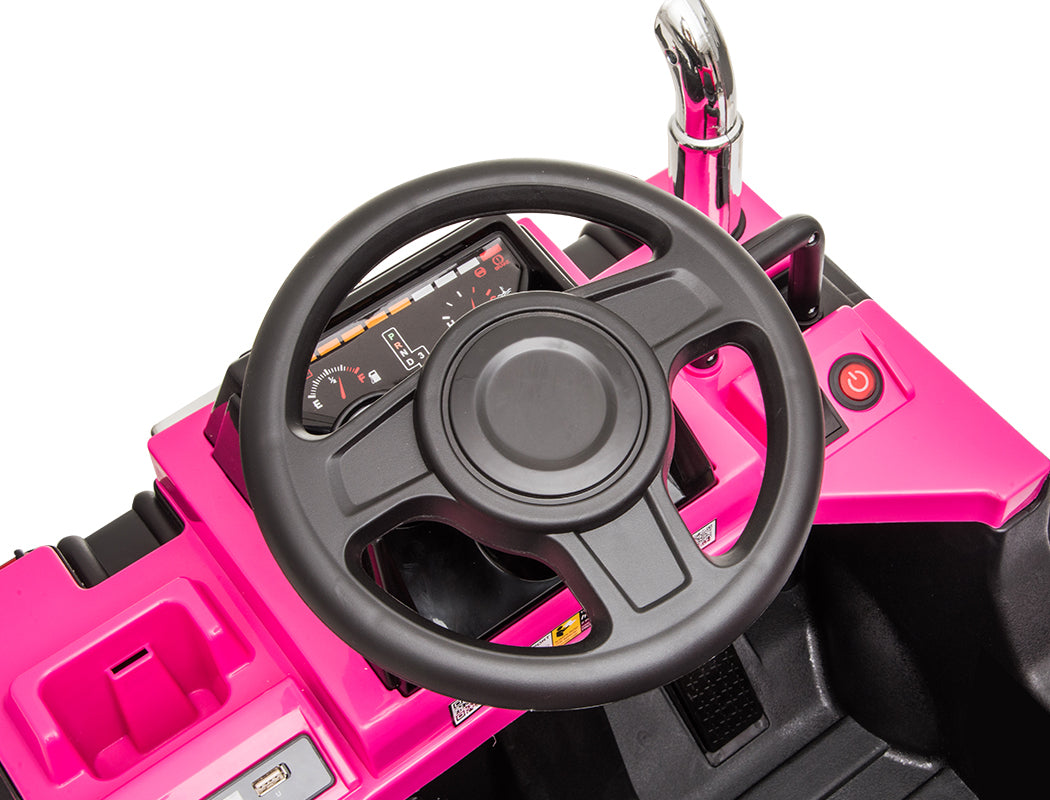 Kids Electric Ride On Dump Truck - Pink