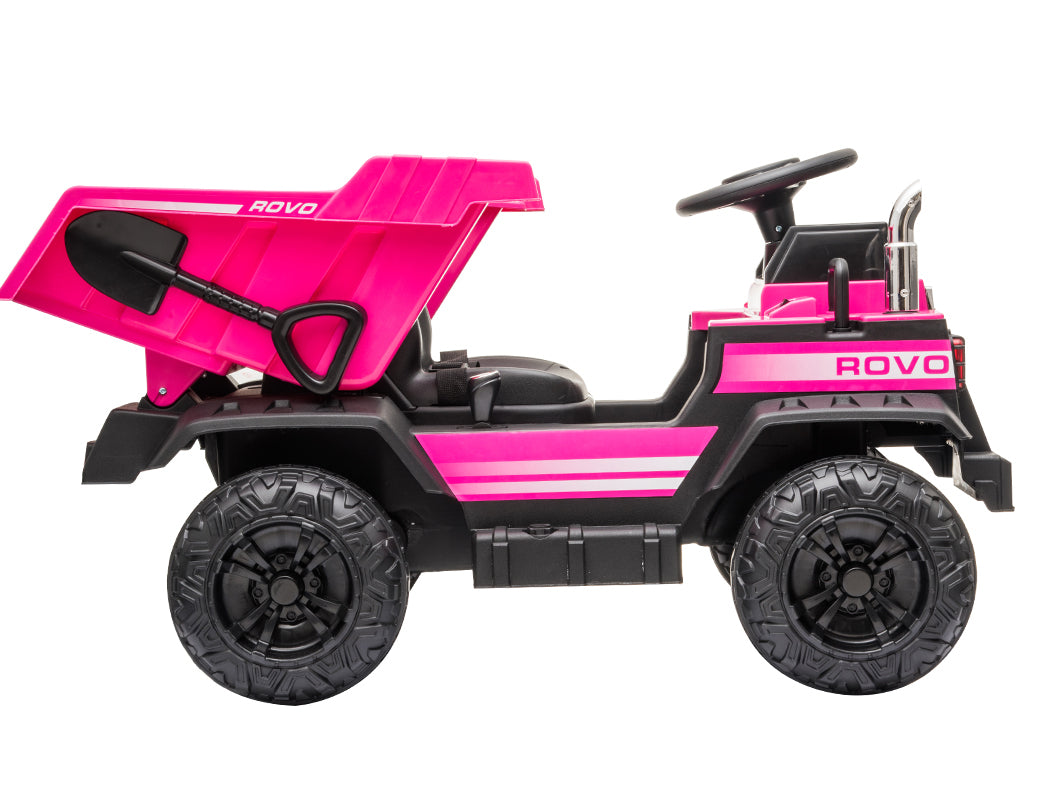 Kids Electric Ride On Dump Truck - Pink