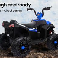 KIDS Electric Ride On ATV Quad Bike- Black and Blue