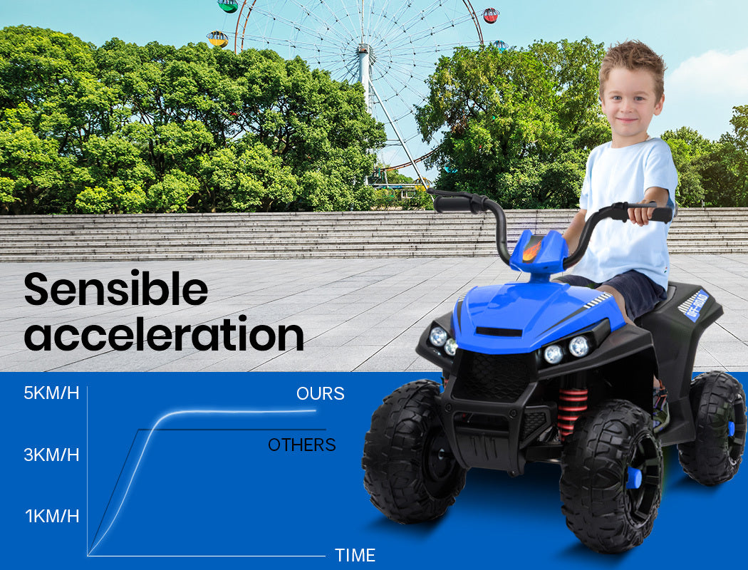 KIDS Electric Ride On ATV Quad Bike- Black and Blue