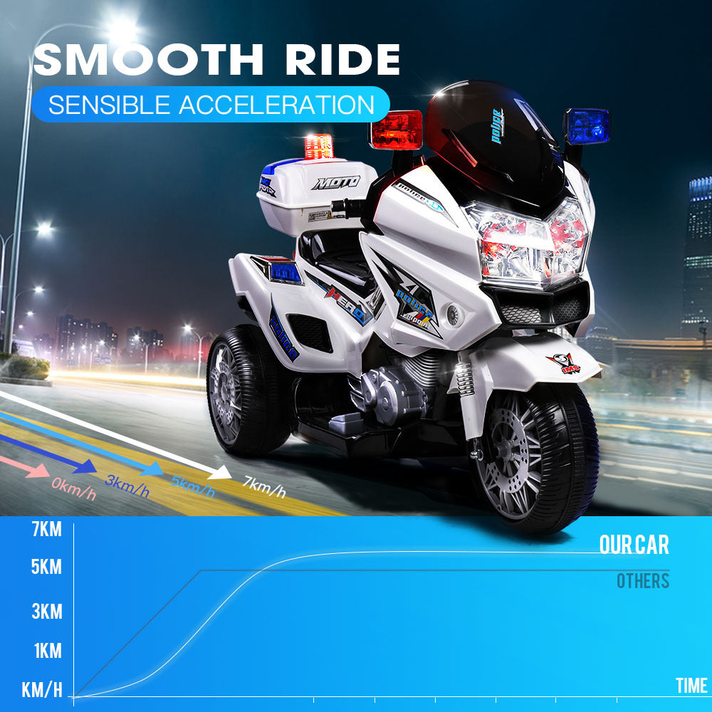 Electric Ride-On Motorcycle Police Patrol
