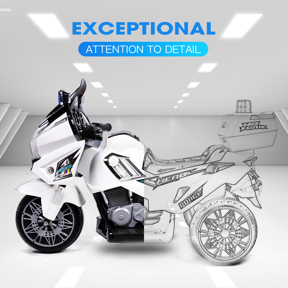 Electric Ride-On Motorcycle Police Patrol
