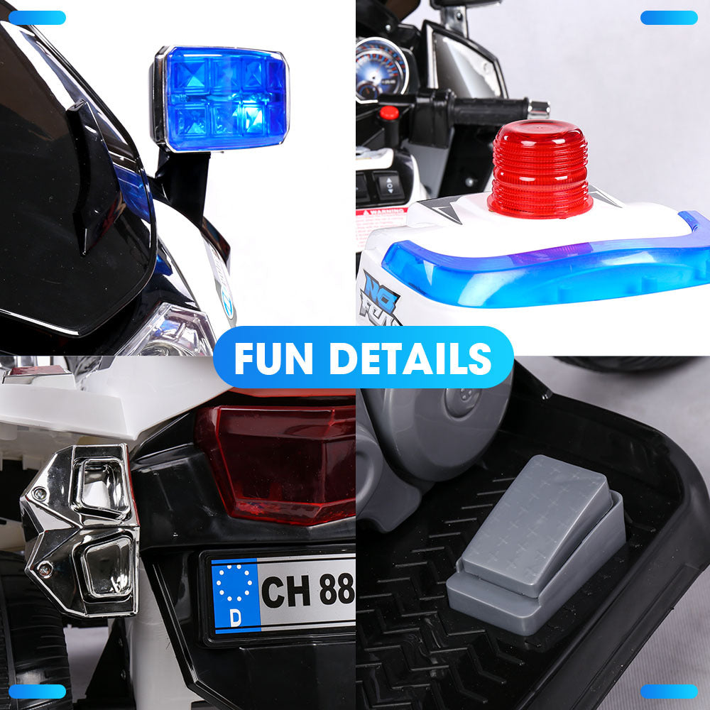 Electric Ride-On Motorcycle Police Patrol