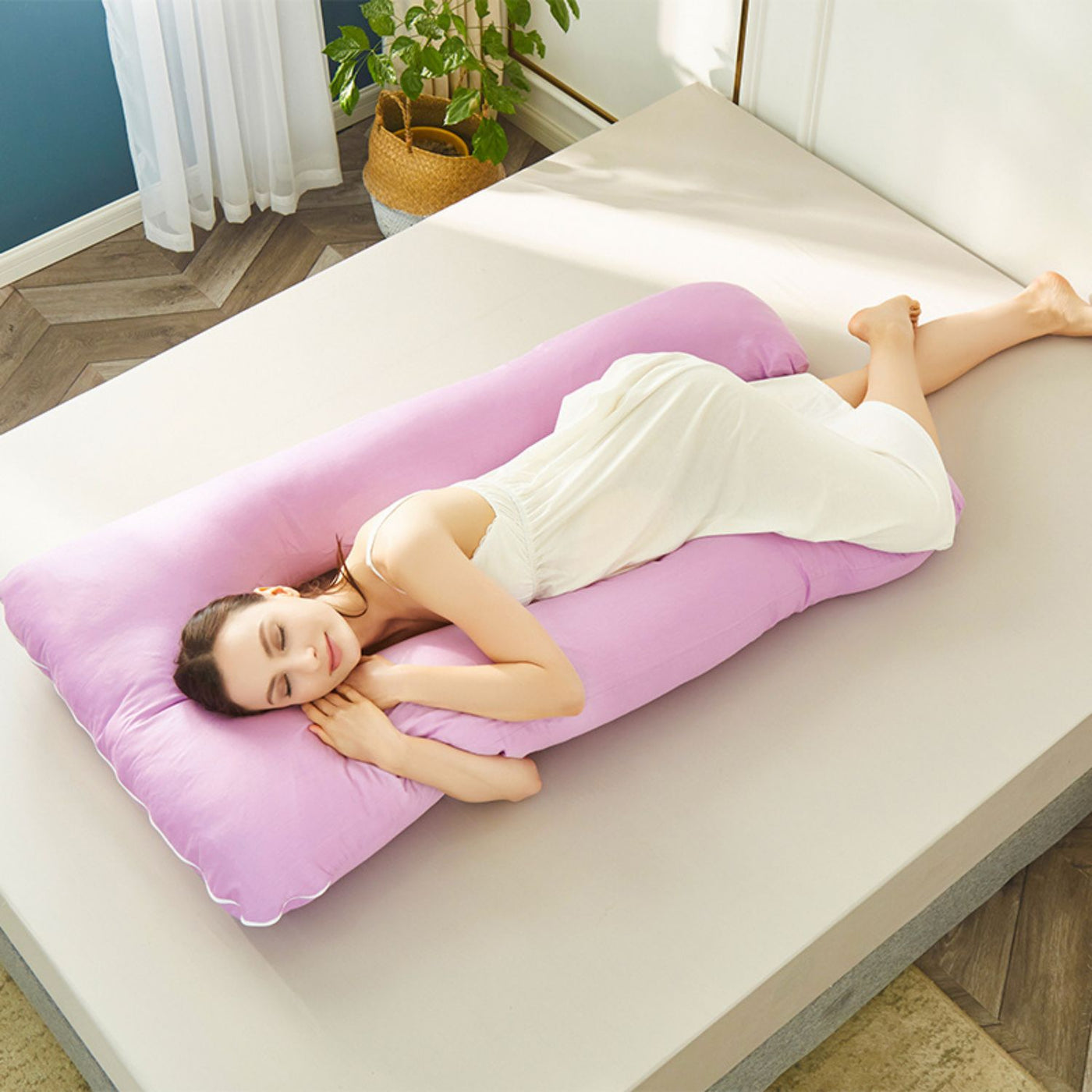 Pregnancy/Maternity/Nursing Pillow with Pillowcase (Purple)