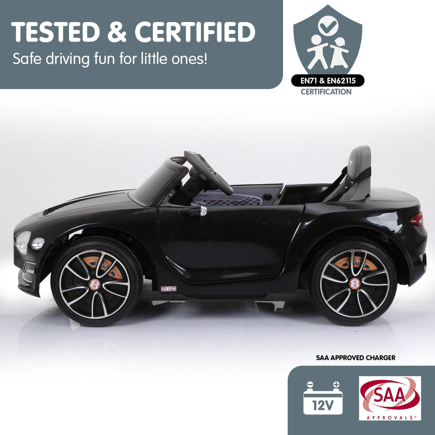 Bentley Speed 6E Electric Kids Ride On Car Black