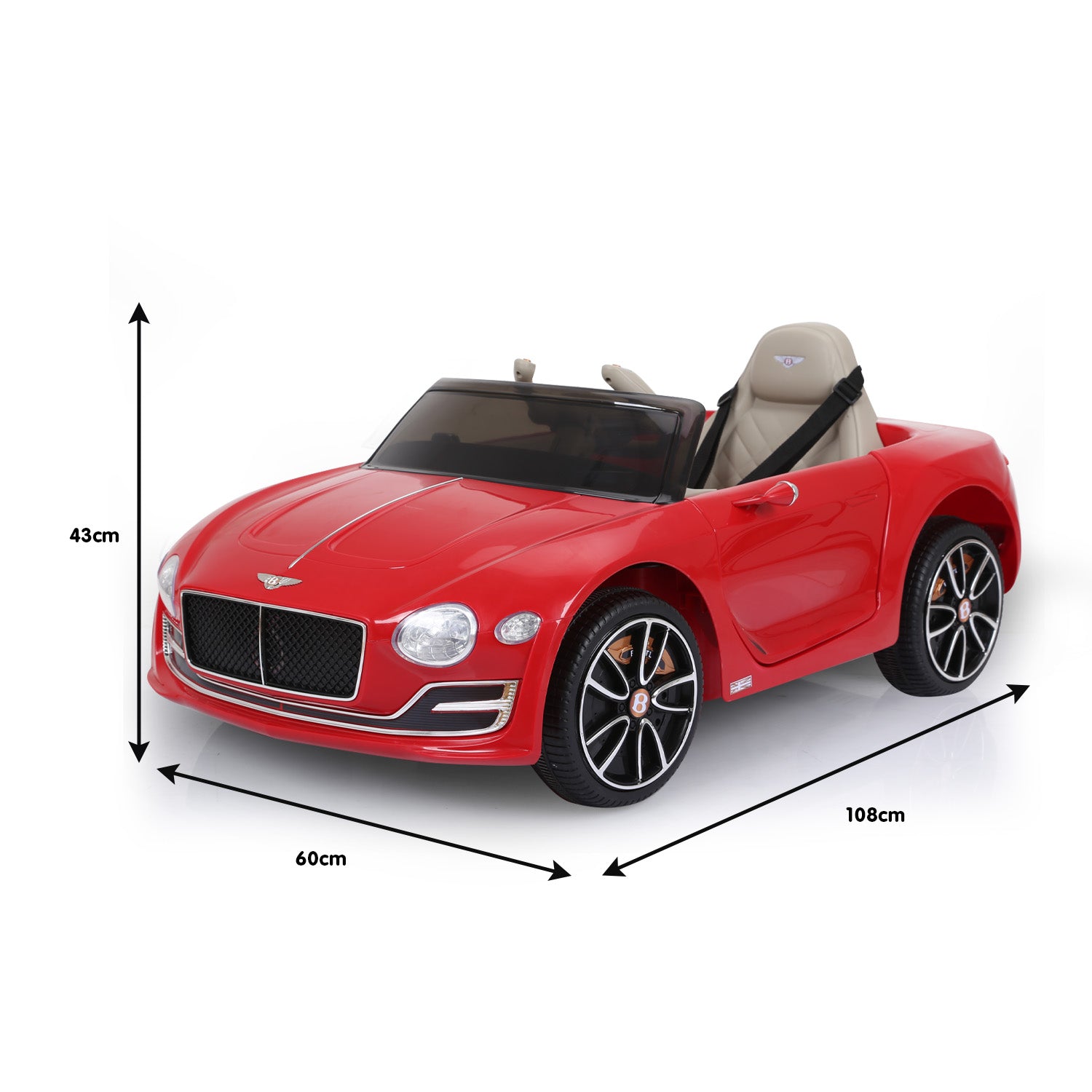 Bentley  6E Licensed Kids Ride On Electric Car Remote Control - Red