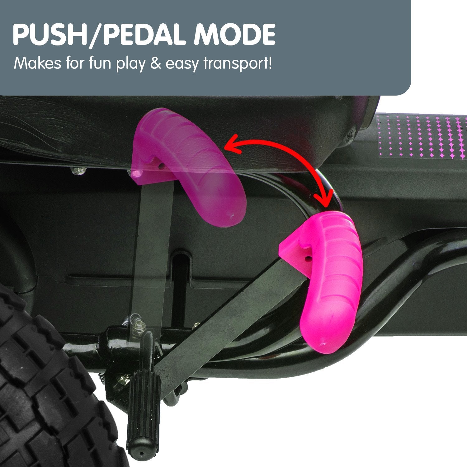 Kids Ride On Pedal Go Kart - Rose Pink