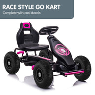 Kids Ride On Pedal Go Kart - Rose Pink