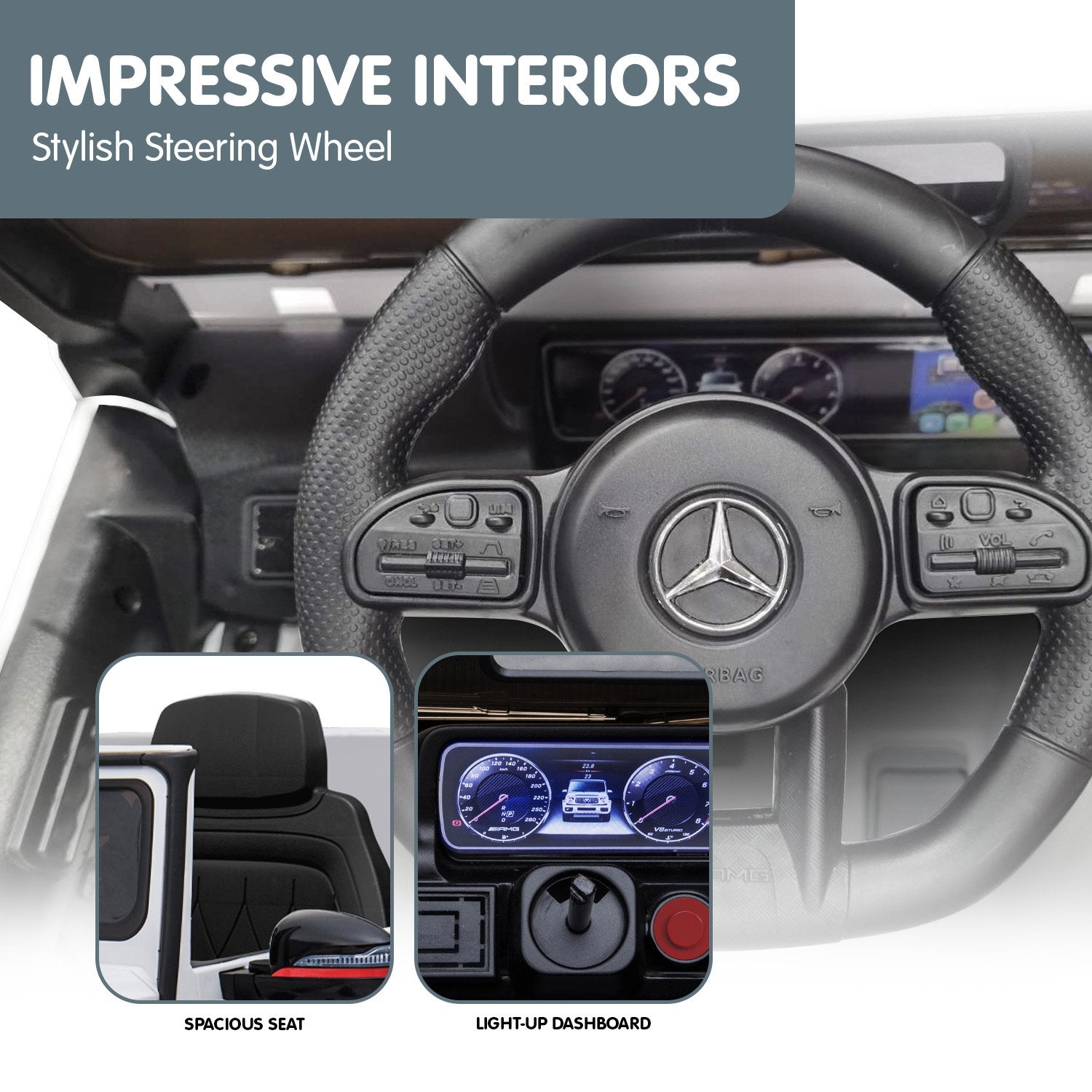 Mercedes Benz AMG G63 Kids Ride On Electric Car - White