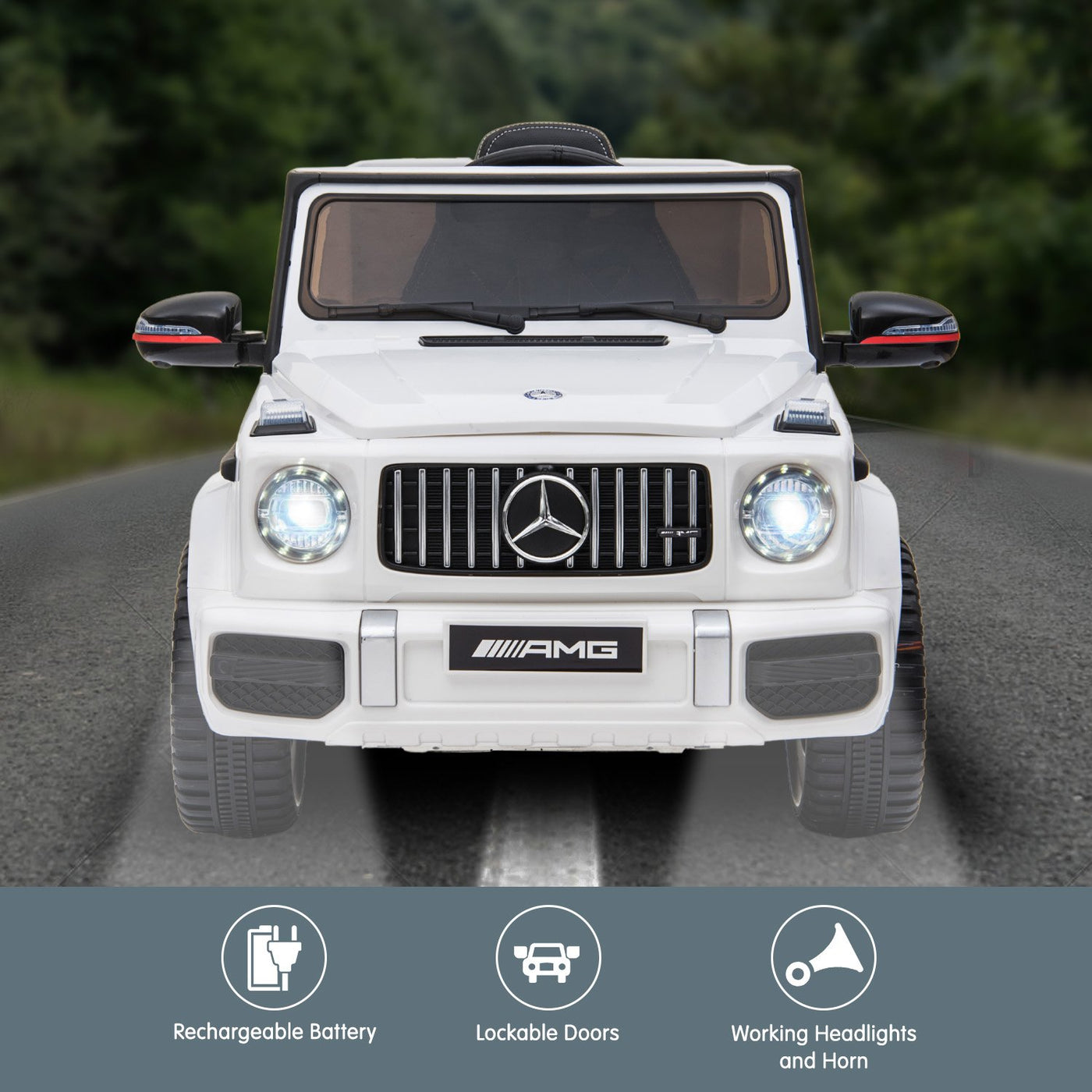 Mercedes Benz AMG G63 Kids Ride On Electric Car - White