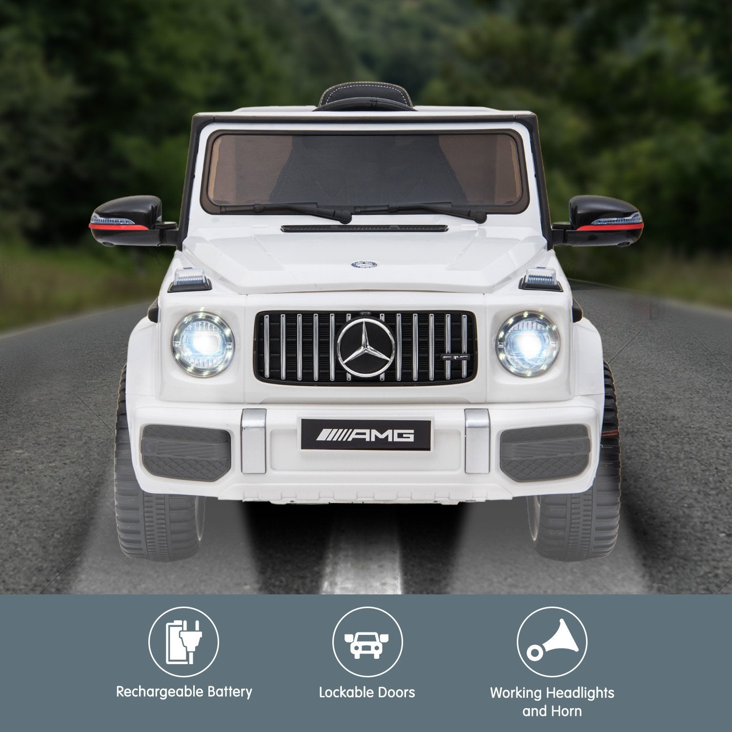 Mercedes Benz AMG G63 Kids Ride On Electric Car - White