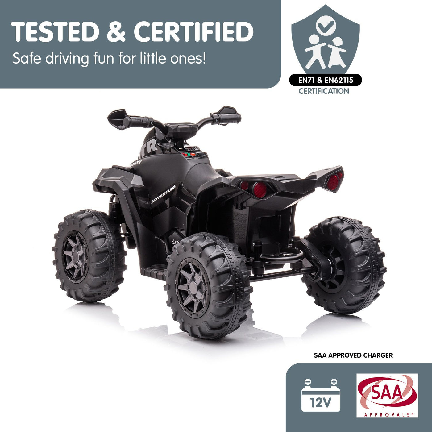 Kids Electric Ride On Quad Bike Toy ATV 50W - Black
