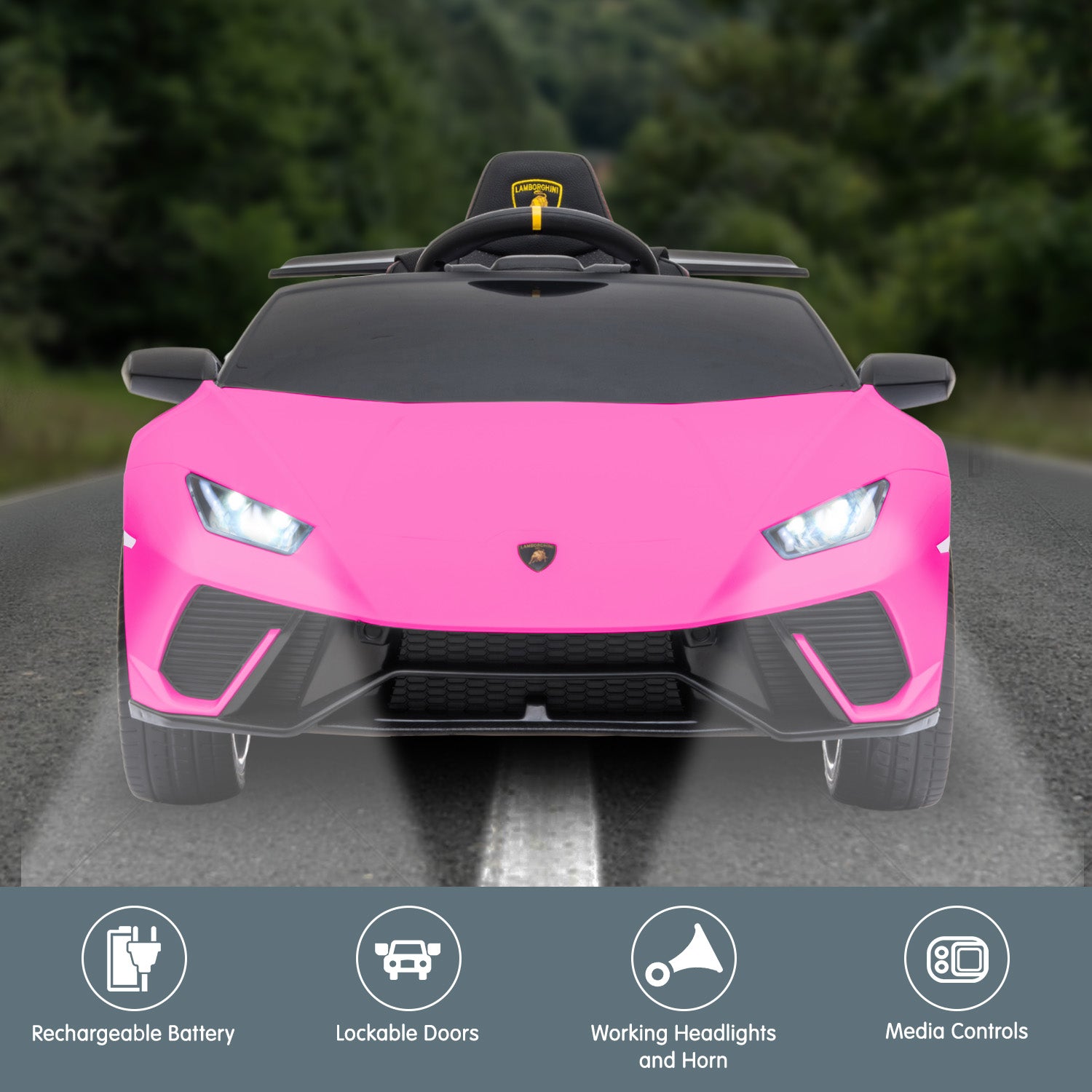 Kahuna Lamborghini  Electric Ride On Car  - Pink