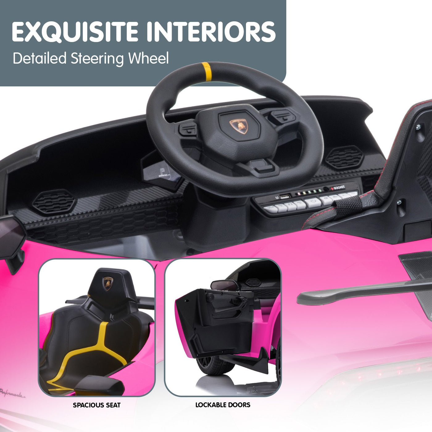 Kahuna Lamborghini  Electric Ride On Car  - Pink