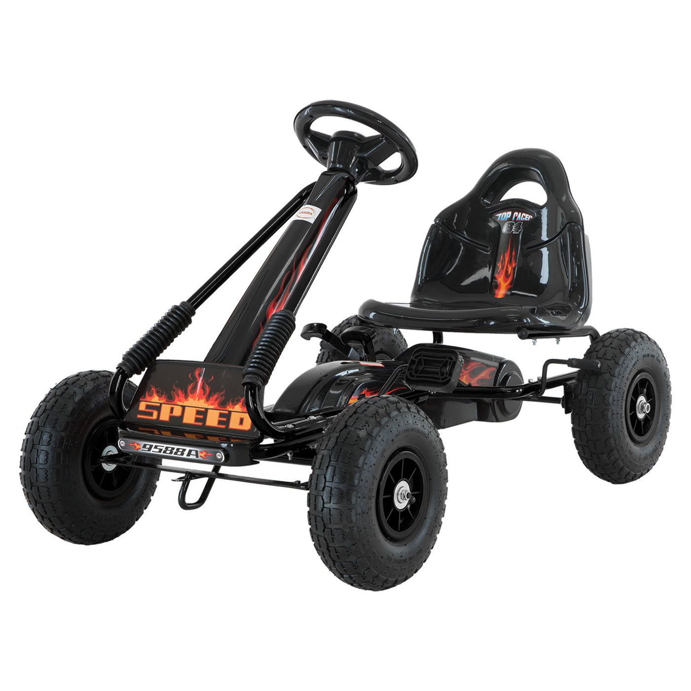 Kids Ride On Pedal-Powered Go Kart - Black