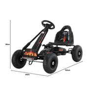 Kids Ride On Pedal-Powered Go Kart - Black