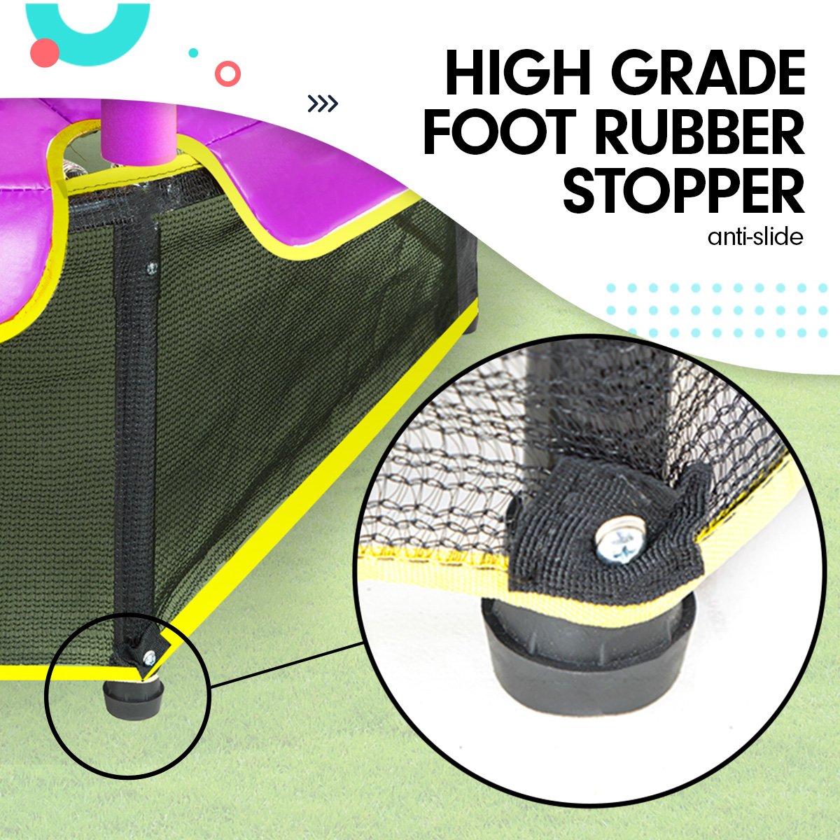 4.5ft Trampoline - Blue / Purple