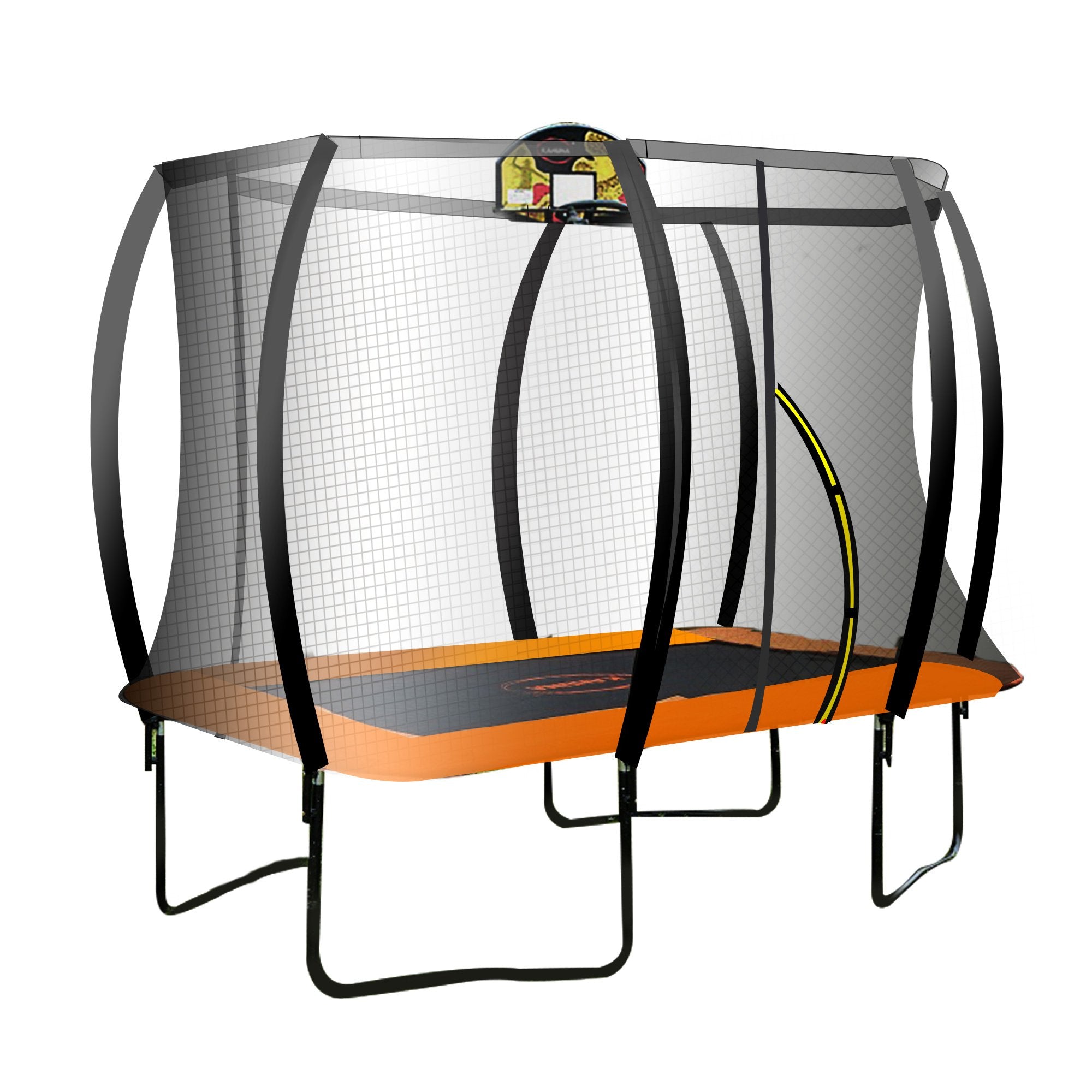 6ft X 9ft Rectangular  Trampoline - Orange