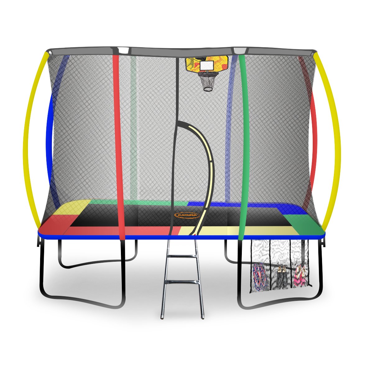 6ft X 9ft Rectangular Trampoline - Rainbow