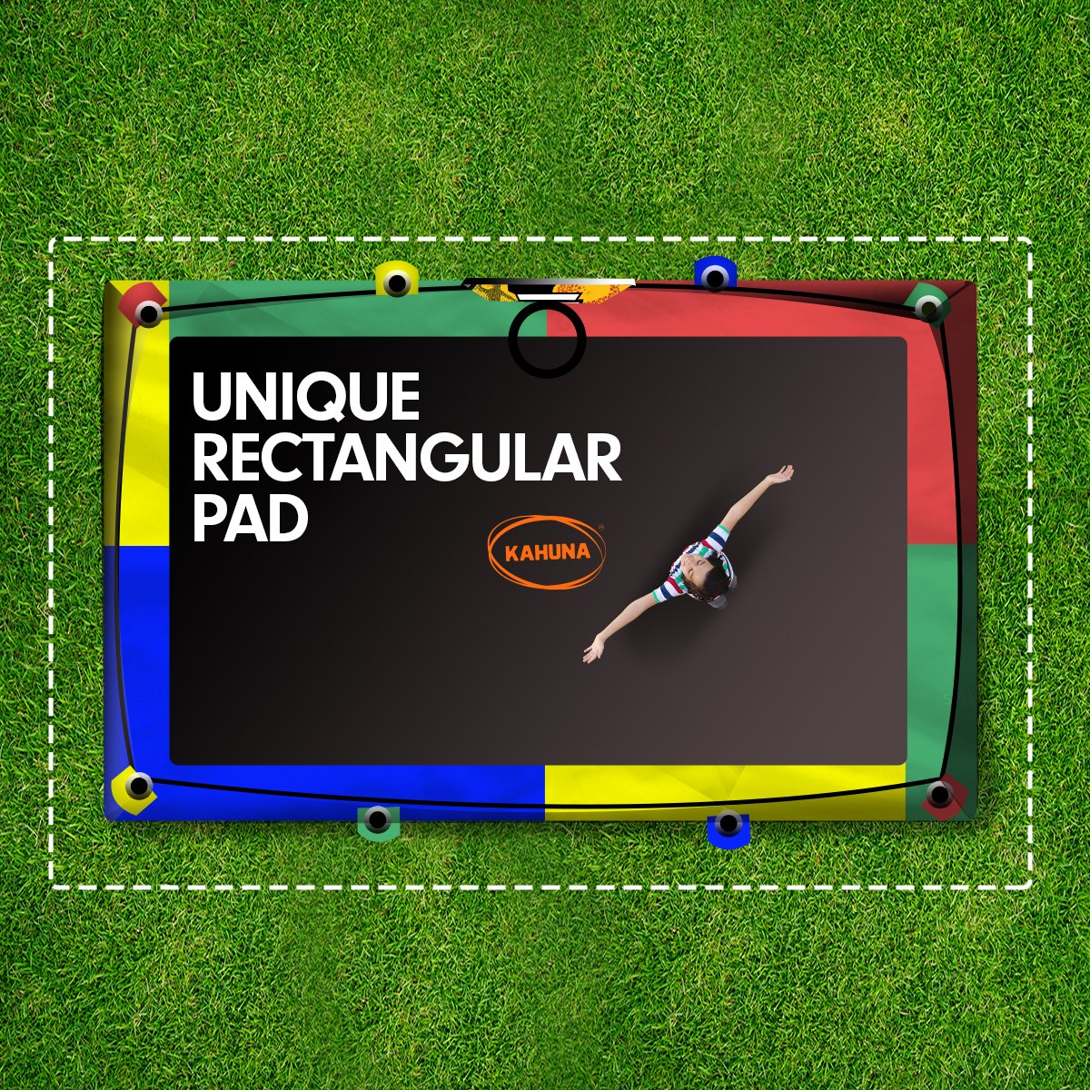 6ft X 9ft Rectangular Trampoline - Rainbow