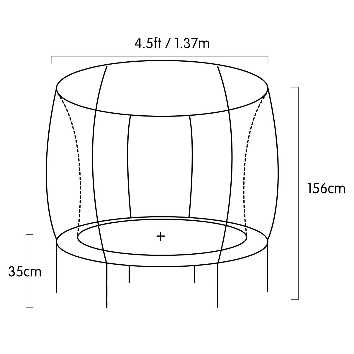 4.5ft Trampoline - Red