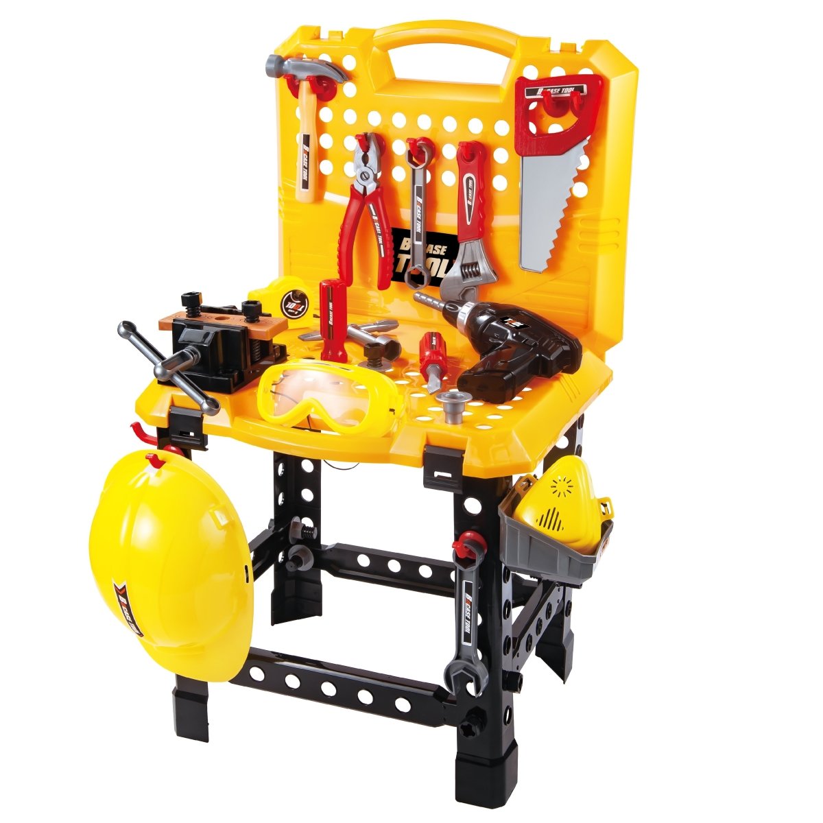 Toy Power Workbench, Bench Construction Set with Tools and Electric Drill - SM Everyday Living