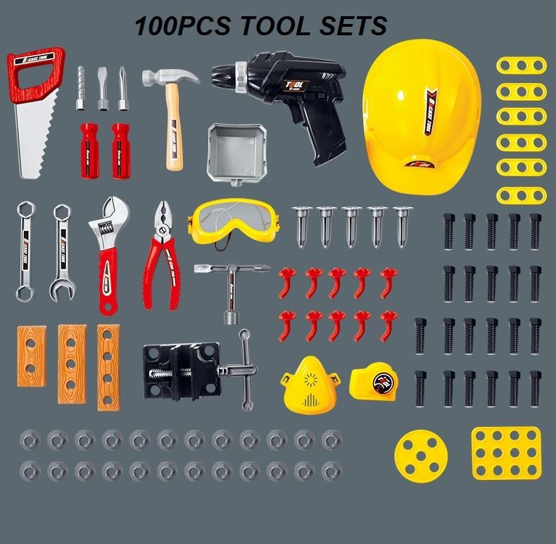 Toy Power Workbench, Bench Construction Set with Tools and Electric Drill - SM Everyday Living