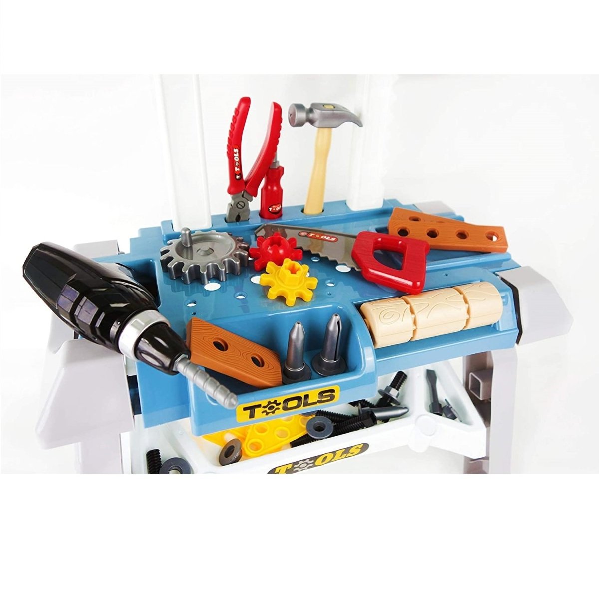 Toy Power Workbench, Kids Power Tool Bench Construction Set with Tools and Electric Drill - SM Everyday Living