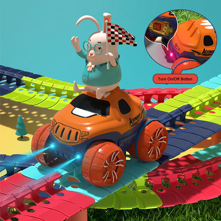 Changeable Track In The Dark Track with LED Light-Up Race Car - SM Everyday Living