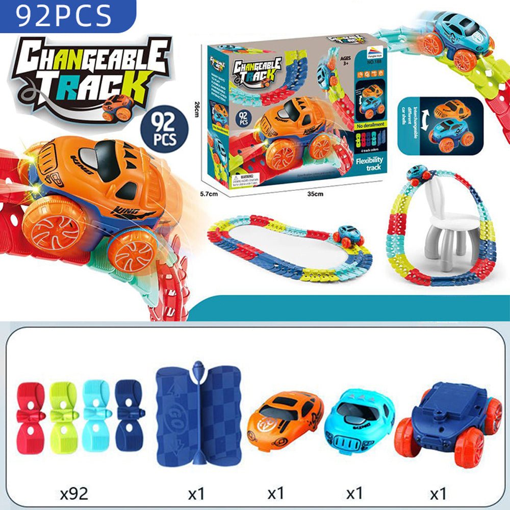 Changeable Track In The Dark Track with LED Light-Up Race Car - SM Everyday Living