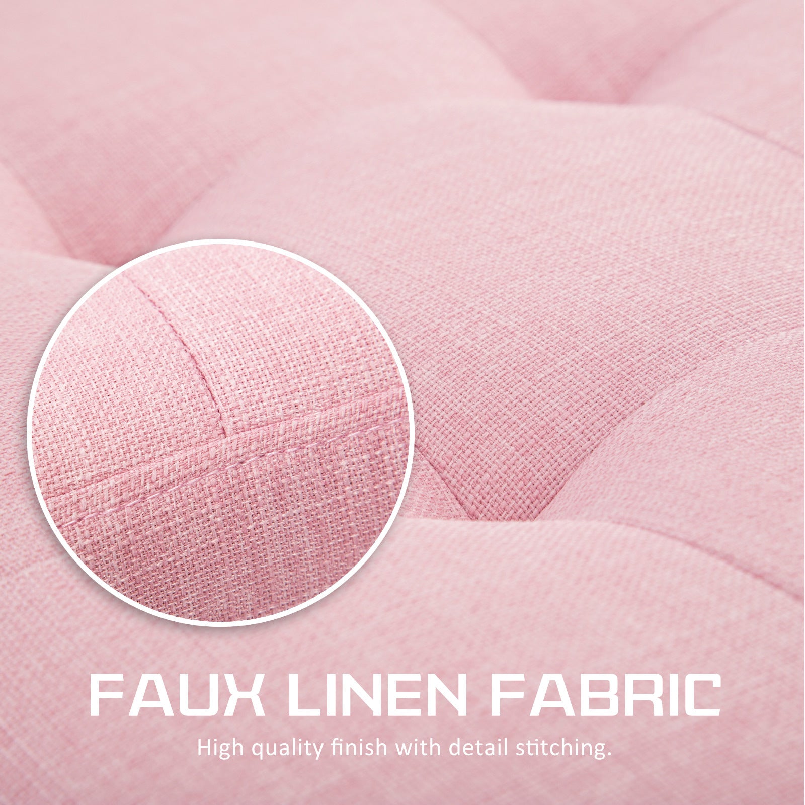 Pink Storage Ottoman Stool Fabric
