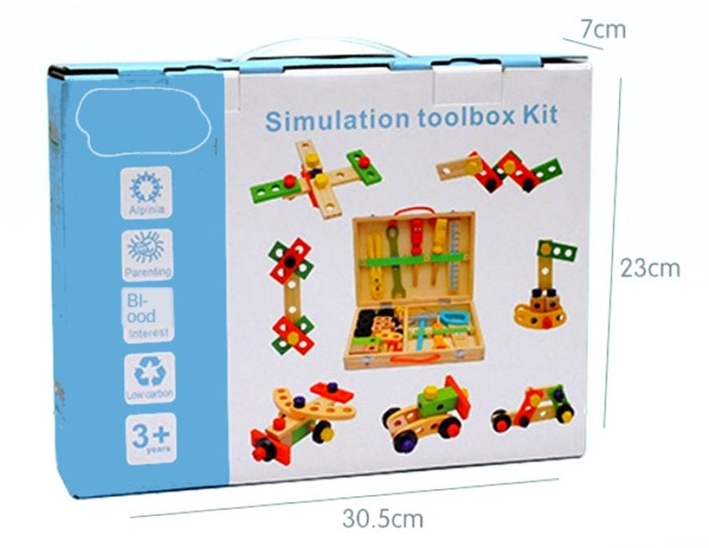 Children's pretend play build fix wood Toolbox Toy - SM Everyday Living