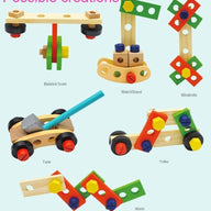 Children's pretend play build fix wood Toolbox Toy - SM Everyday Living