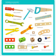 Children's pretend play build fix wood Toolbox Toy - SM Everyday Living