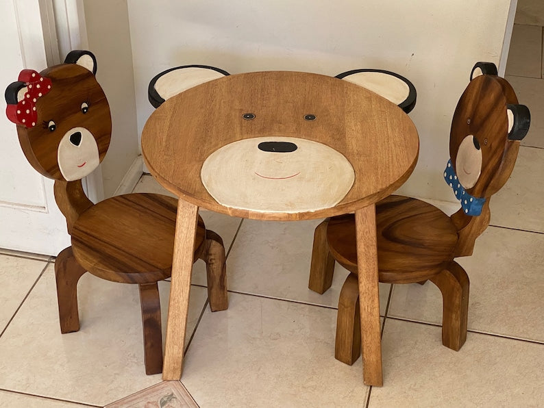 Children's furniture Set Bear Table and 2 Chairs