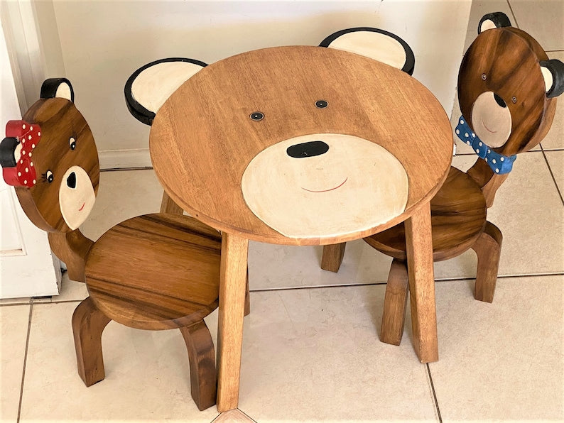 Children's furniture Set Bear Table and 2 Chairs