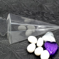 10 Pack of Clear Pyramid Triangle Shaped Small Clear Gift Box