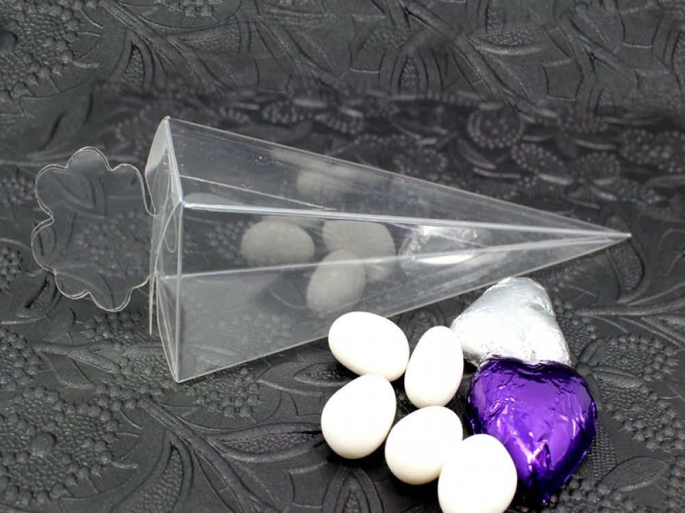 10 Pack of Clear Pyramid Triangle Shaped Small Clear Gift Box