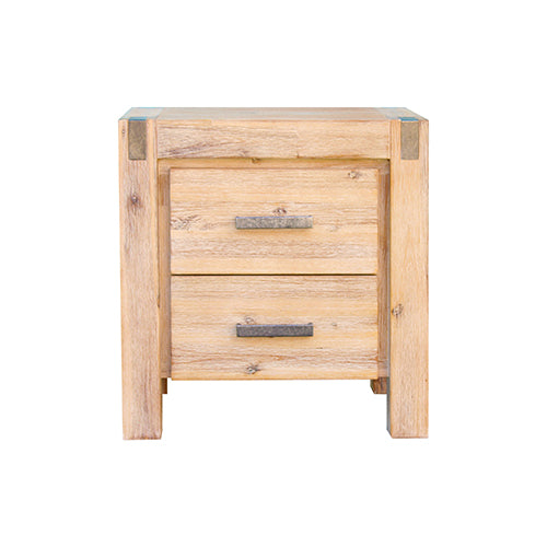 4 Pieces Bedroom Suite in Solid Wood Double Size Oak Colour Bed, Bedside Table & Dresser