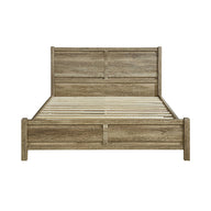 Queen Size Bed Frame Natural Wood in Oak Colour