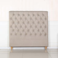 Bed Head Double Size French Provincial Headboard Fabric Beige