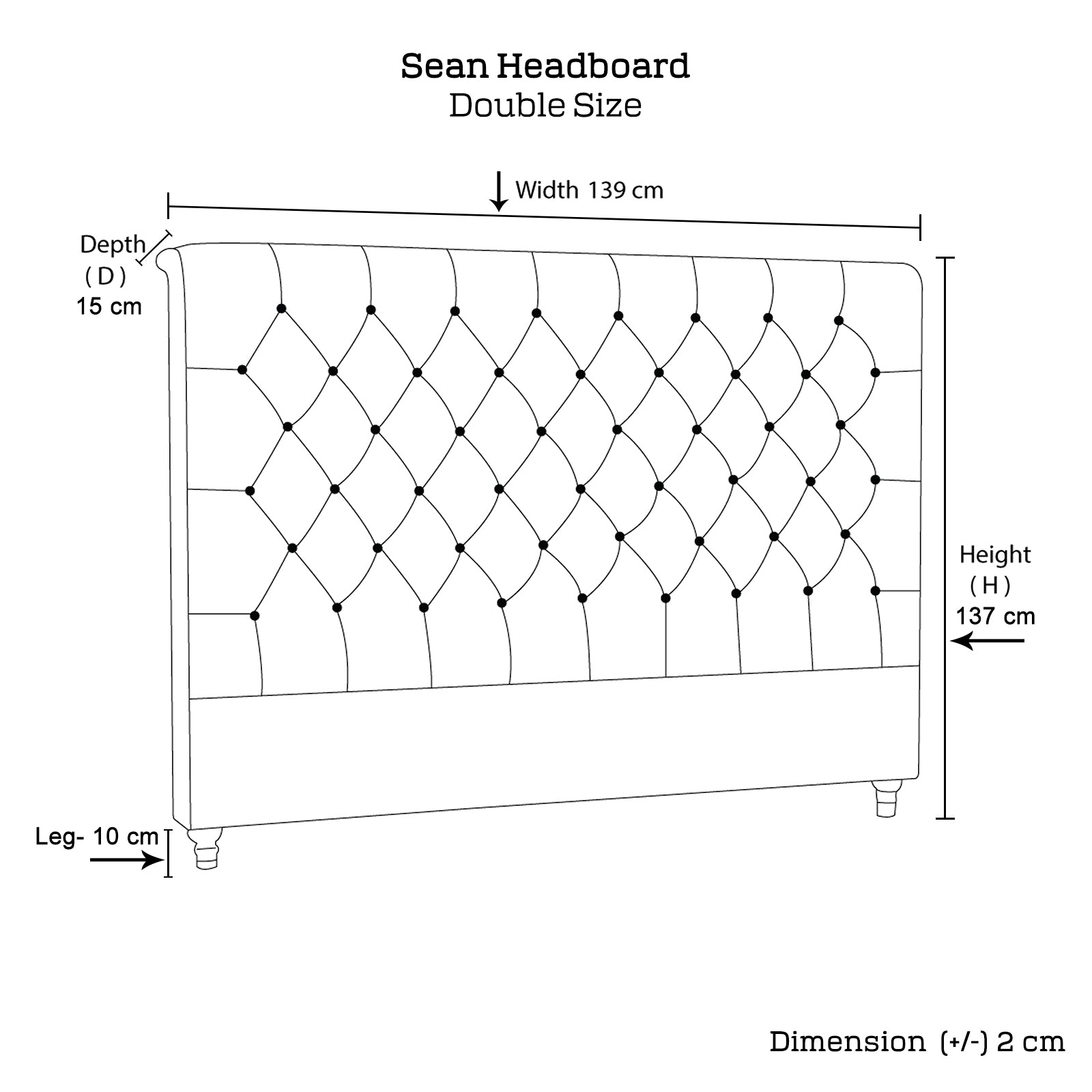 Bed Head Double Size French Provincial Headboard Fabric Beige