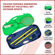 Folding Portable Badminton Combo Set Volleyball Net Outdoor Sports - SM Everyday Living