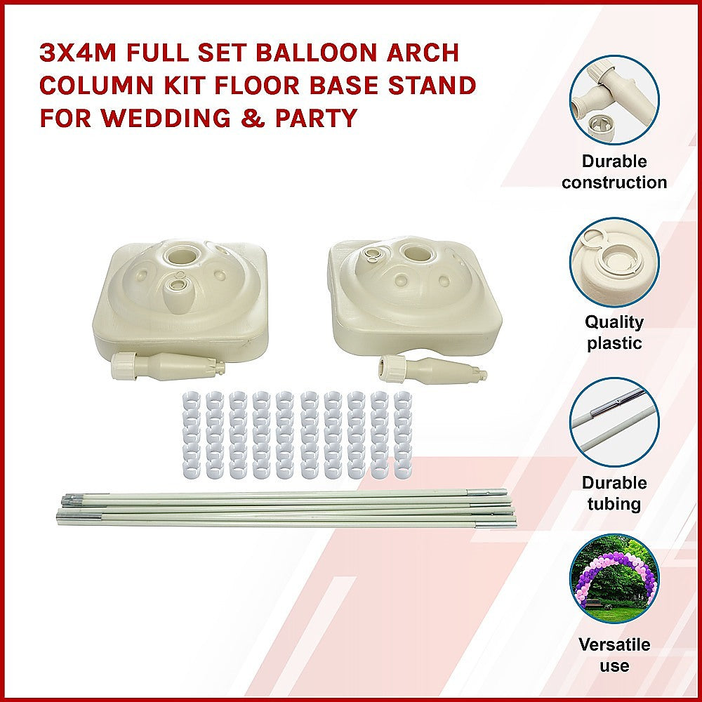 3x4m Full Set Balloon Arch Column Kit Floor Base Stand
