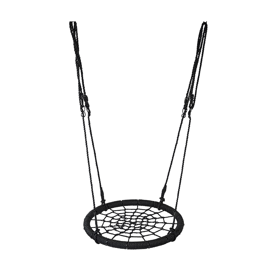 Kids Rope Swing Round Outdoor Birds Crows Nest Spider Web Swing Seat 65cm - SM Everyday Living