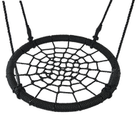Kids Rope Swing Round Outdoor Birds Crows Nest Spider Web Swing Seat 65cm - SM Everyday Living