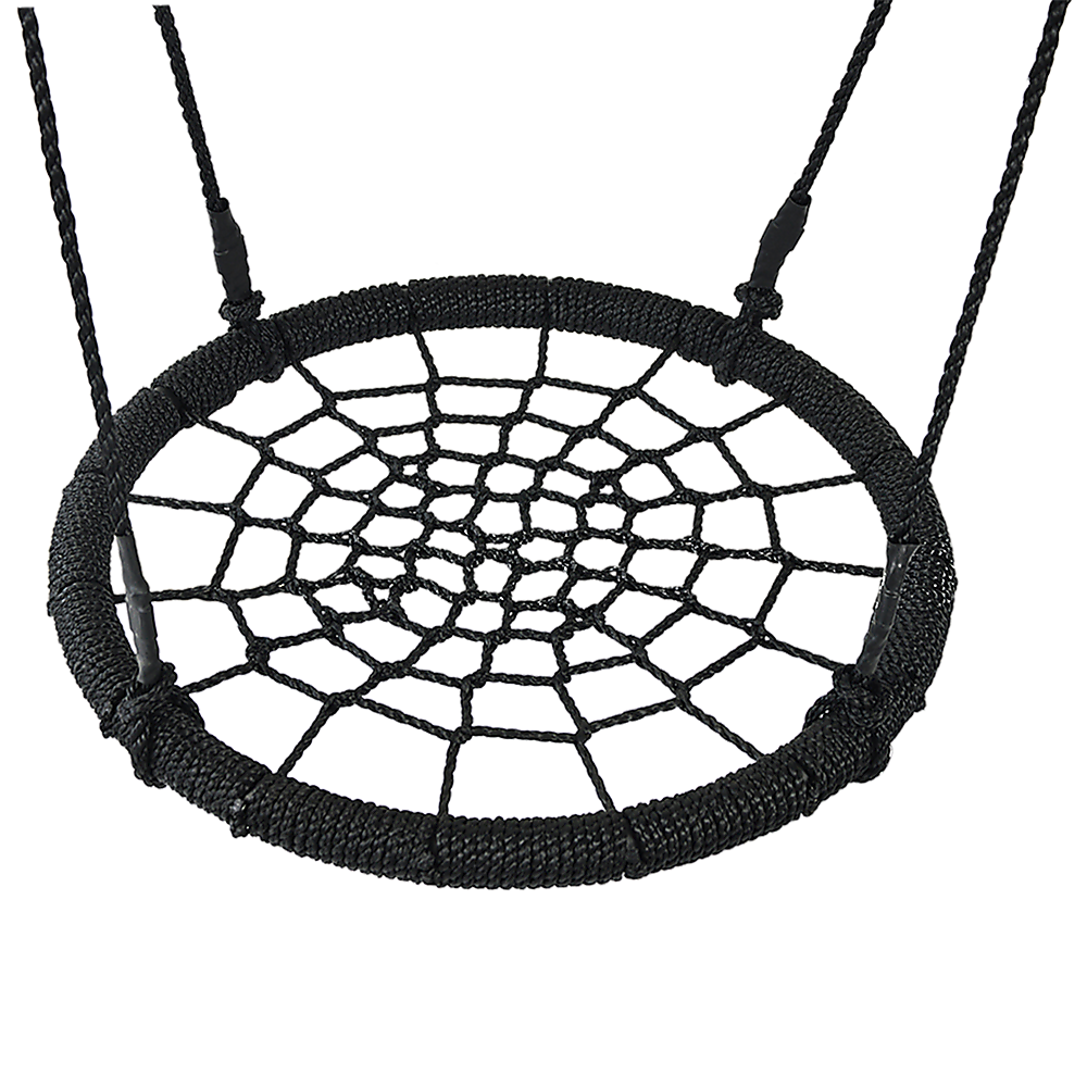 Kids Rope Swing Round Outdoor Birds Crows Nest Spider Web Swing Seat 65cm - SM Everyday Living