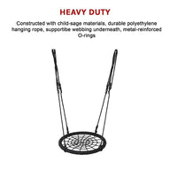 Kids Rope Swing Round Outdoor Birds Crows Nest Spider Web Swing Seat 65cm - SM Everyday Living