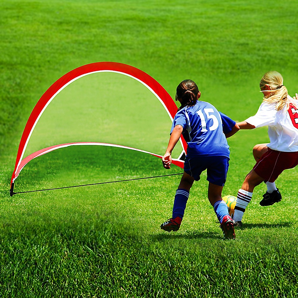 Portable Kids Soccer Goals Set – 2 Pop Up Soccer Goals, Cones, Goal Carry Bag - SM Everyday Living
