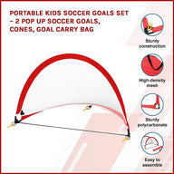 Portable Kids Soccer Goals Set – 2 Pop Up Soccer Goals, Cones, Goal Carry Bag - SM Everyday Living